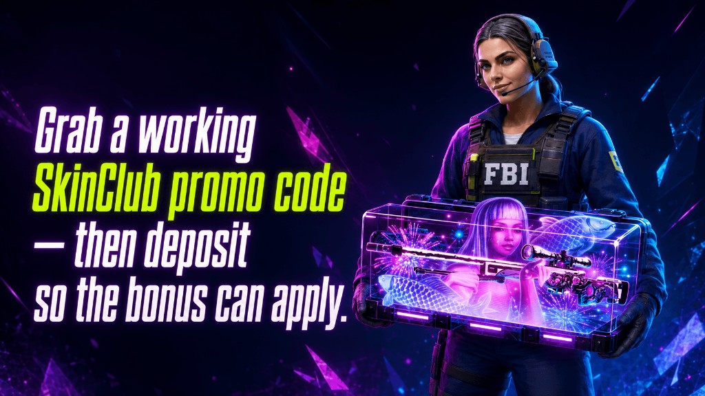 Grab a working SkinClub promo code first — then deposit so the bonus can apply